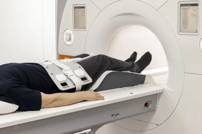 Patiënt ondergaat een MRI van de prostaat
